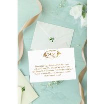 Indás borítékos esküvői meghívó, lézervágott