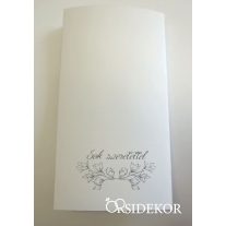 Kinyitható, virágmintás esküvői meghívó