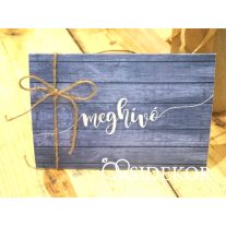 Fa hatású esküvői meghívó spárgával