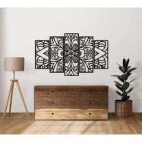 Mandala falikép fából , 5 részes