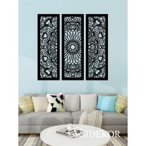 3 részes Mandala falikép fából