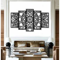 Mandala falikép fából , 5 részes