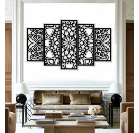 Mandala falikép fából , 5 részes Mandala falikép fából , 5 részes