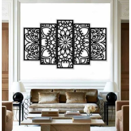 Mandala falikép fából , 5 részes