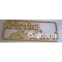 Felakasztható fa tábla esküvőre - névvel ellátott