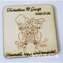 Köszönetajándék fából - poháralátét