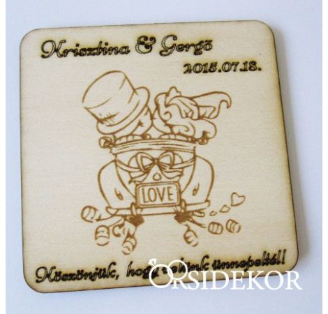 Köszönetajándék fából - poháralátét Köszönetajándék fából - poháralátét