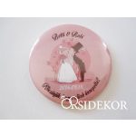   Fém hűtőmágnes ,esküvőre köszönetajándék egyedi mintával 