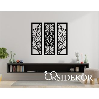 3 részes természet mandala falikép fából