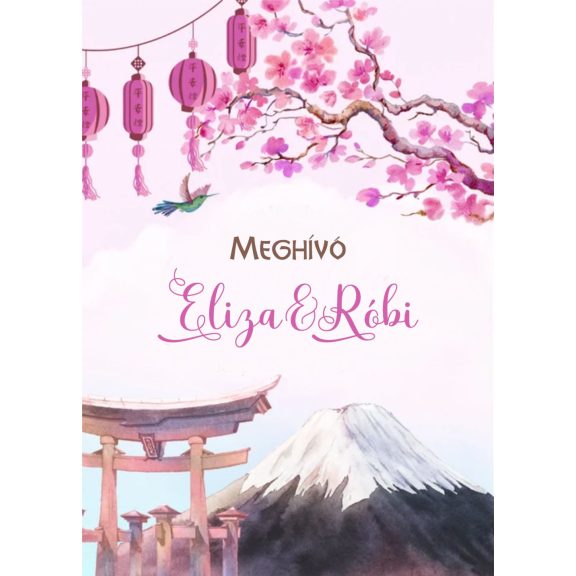 Esküvői meghívó japán többféle mintával