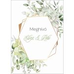 Zöld leveles esküvői meghívó