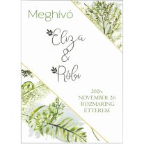 Zöld leveles esküvői meghívó