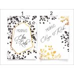 Modern minimalista esküvői meghívó fekete-fehér