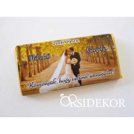 Köszönetajándék csoki - fényképpel