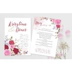 Egylapos esküvői meghívó többféle mintával