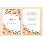 Esküvői meghívó virágos többféle mintával