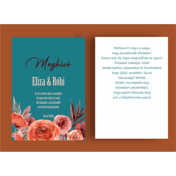 Esküvői meghívó virágos többféle mintával
