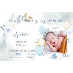   Babaköszöntő fényképes ajándék - Újszülött tábla névvel és dátummal
