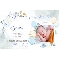   Babaköszöntő fényképes ajándék - Újszülött tábla névvel és dátummal