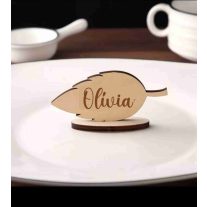 Levél formájú ültetőkártya 