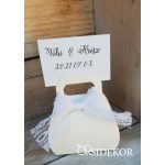 Köszönetajándék cukrozott mandulával, csokiszívvel