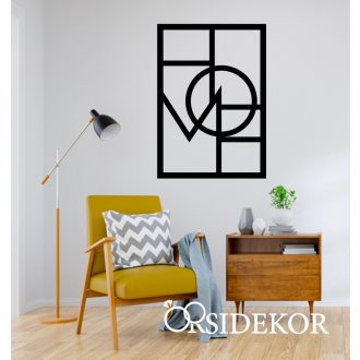 Geometrikus HOME absztrakt falikép fából