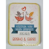   Köszönetajándék esküvői hűtőmágnes sok féle minta, 5x7 cm