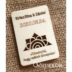 Köszönetajándék esküvői hűtőmágnes fából