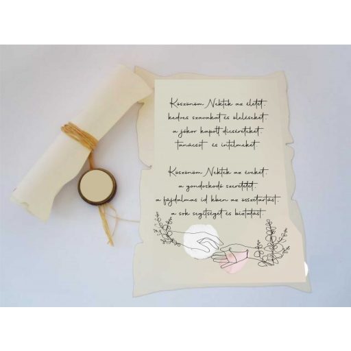 Szülőköszöntő pergamen Anya