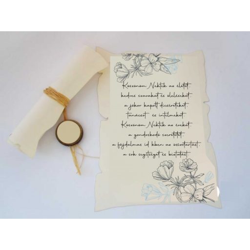 Szülőköszöntő pergamen Anya