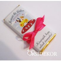 Köszönetajándék csoki autós masnival átkötve