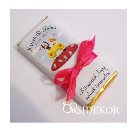 Köszönetajándék csoki autós masnival átkötve Köszönetajándék csoki autós masnival átkötve