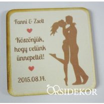  Köszönetajándék esküvői fényképes hűtőmágnes, 5x5cm