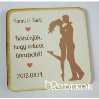   Köszönetajándék esküvői fényképes hűtőmágnes, 5x5cm