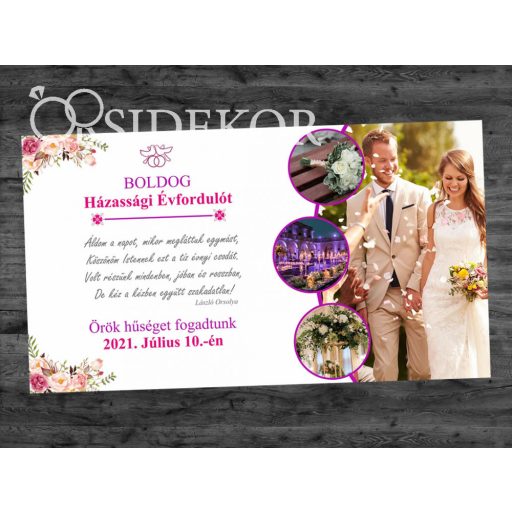 VIRÁGOS Házassági évforduló tábla