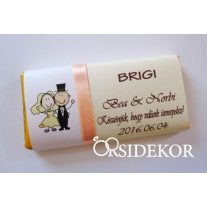 Köszönetajándék csoki - szalaggal díszítve