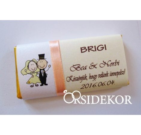 Köszönetajándék csoki - szalaggal díszítve Köszönetajándék csoki - szalaggal díszítve