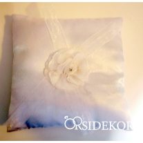   Gyűrűpárna szalaggal és csillámos virággal - több színben