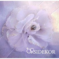   Gyűrűpárna szalaggal és csillámos virággal - több színben