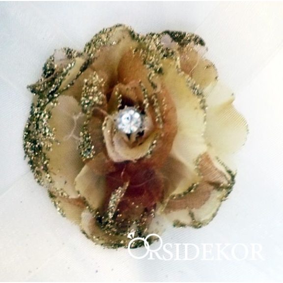 Gyűrűpárna szalaggal és csillámos virággal - több színben