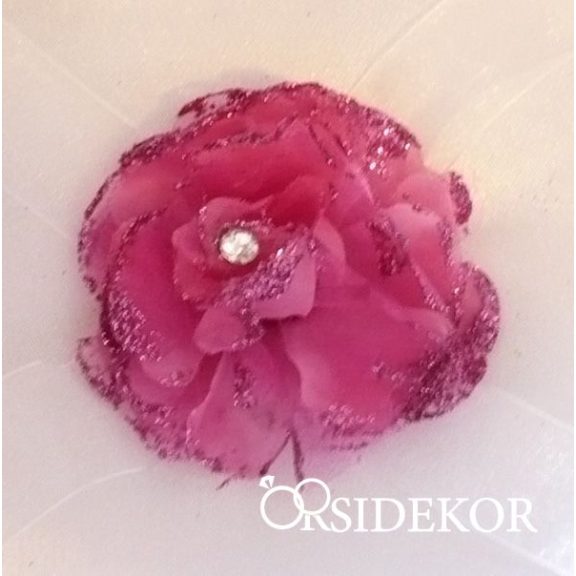 Gyűrűpárna szalaggal és csillámos virággal - több színben