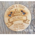   Köszönetajándék fából - poháralátét tortás motívummal