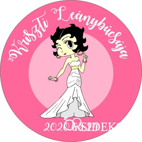 Egyedi kitűző lánybúcsúra