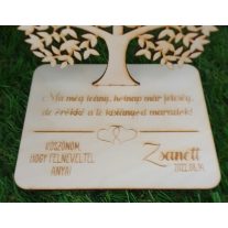 Szülőköszöntő tábla családfa, köszöntő tábla