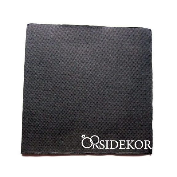 Textilhatású szalvéta, fekete