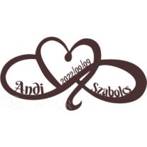 Felakasztható végtelen jel esküvőre - névvel ellátott