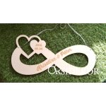 Felakasztható végtelen jel esküvőre - névvel ellátott