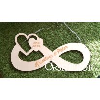 Felakasztható végtelen jel esküvőre - névvel ellátott