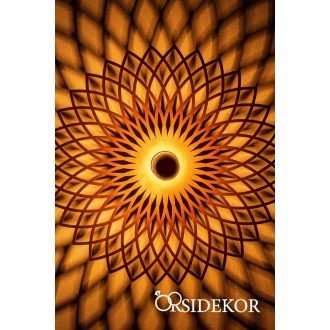 Mandala árnyékvető fali lámpatest fából