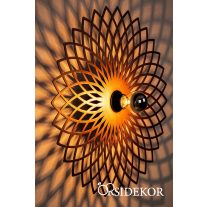 Mandala árnyékvető fali lámpatest fából